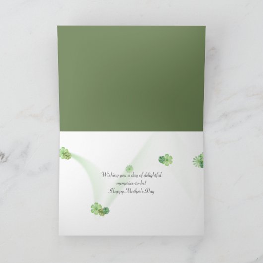 母の日の白鳥 カード (内部)