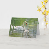 母の日の白鳥 カード (黄色い花)