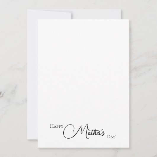 母の日の白黒かわいらしミニマリスト写真 シーズンカード (正面)