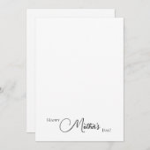 母の日の白黒かわいらしミニマリスト写真 シーズンカード (正面/裏面)