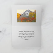 母の日の看板納屋素朴/パーソナライズ カード (内部)