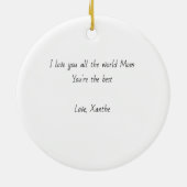 母の日の私とかわいい母モーのベビー牛 セラミックオーナメント (裏面)