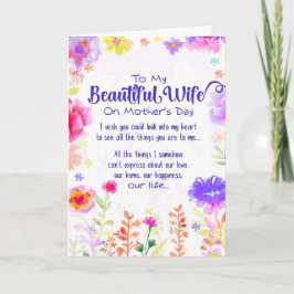 母の日の私の美しい妻に カード