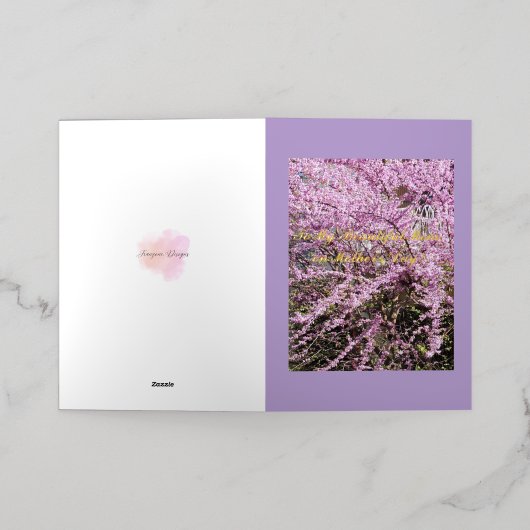 母の日の私の美しい母に、カード 箔グリーティングカード (外側レイダウン)