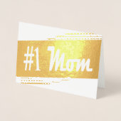 母の日の第1お母さんのヴィンテージ 箔カード (正面)
