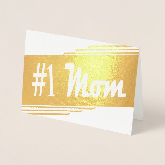 母の日の第1お母さんのヴィンテージ 箔カード (正面)