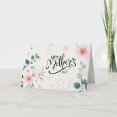 母の日の箴言31聖書聖句ピンクフローラ シーズンカード (正面)