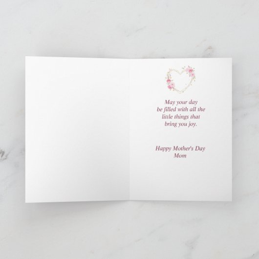 母の日の素晴らしい母の水色 カード (内部)