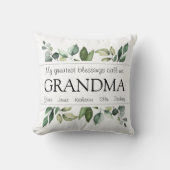 母の日の素晴らし恵み孫の緑 クッション (正面)