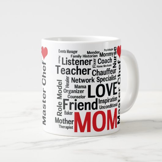 母の日の素晴ら数々のしい能力のすごい母 ジャンボコーヒーマグカップ (正面右)