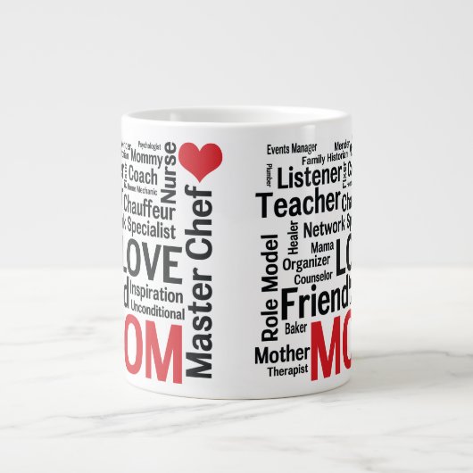 母の日の素晴ら数々のしい能力のすごい母 ジャンボコーヒーマグカップ (正面)