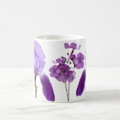 母の日の紫かわいらしの虹彩フローラスタイリッシュおもしろい コーヒーマグカップ (中央)