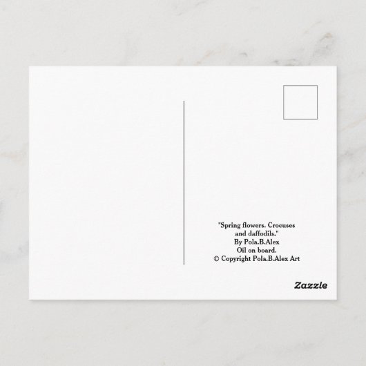 母の日の紫のヴィンテージの絵画芸術 ポストカード (裏面)