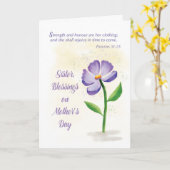 母の日の紫の上のカトリックの賛美修道女 カード (黄色い花)