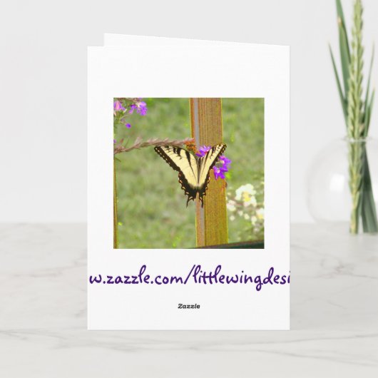 母の日の紫色のアイリス カード (裏面)