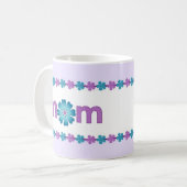 母の日の紫色の春の花のマグ コーヒーマグカップ (正面左)