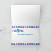 母の日の紫色の春の花の挨拶状 カード (内部)