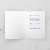 母の日の紫賛美色の花の姪 カード (内部)