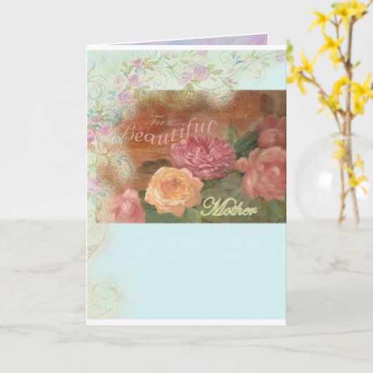 母の日の絶妙なイラストレーション カード (黄色い花)