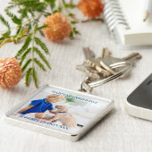 母の日の編集可能な年と男の子の写真 キーホルダー (側面)