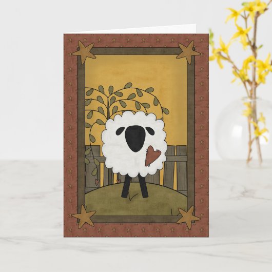 母の日の羊 カード (黄色い花)