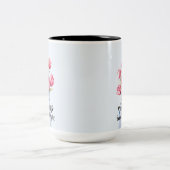 母の日の美しいチューリップ ツートーンマグカップ (中央)