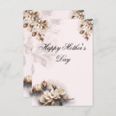 母の日の美しいヴィンテージ サンキューカード (正面/裏面)