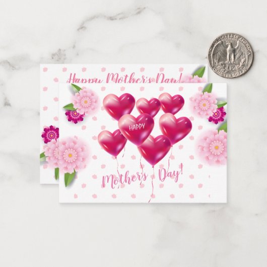 母の日の美しい花の装飾品 ノートカード (正面/裏面インサイチュ)