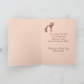 母の日の義妹おもしろいキリン動物 カード (内部)