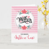 母の日の義理の姉妹ピンクの盆栽 カード (黄色い花)