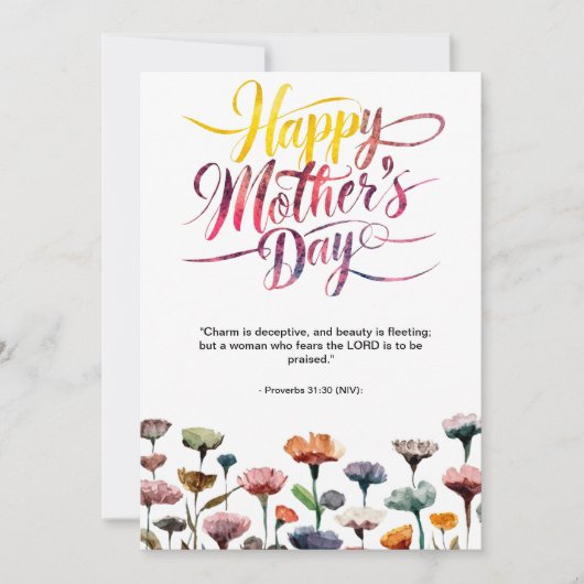 母の日の聖書の節：箴言31 シーズンカード (正面)