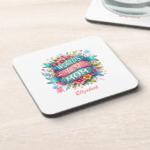 母の日の自然愛好家 フラワーパーソナライズド コースター (左側)