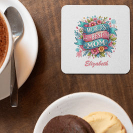 母の日の自然愛好家 フラワーパーソナライズド コースター