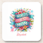 母の日の自然愛好家 フラワー パーソナライズギフト コースター (正面)