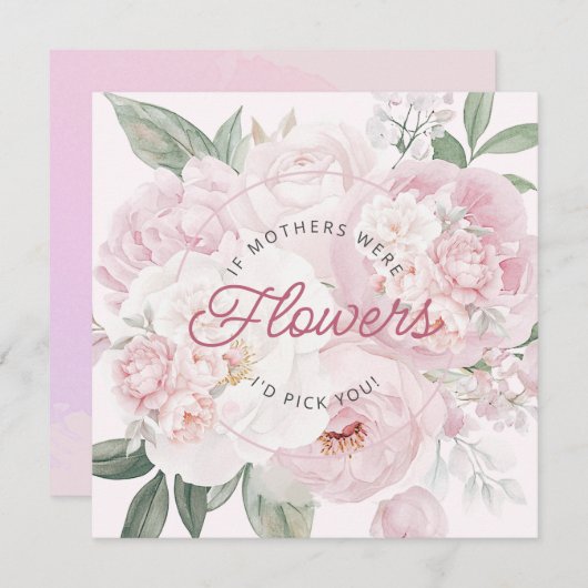 母の日の芍薬の花を選びます カード (正面/裏面)
