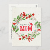 母の日の花かわいい鳥のバイブル賛美ズ ポストカード (正面/裏面)