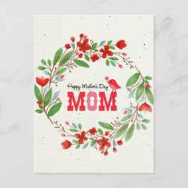 母の日の花かわいい鳥のバイブル賛美ズ ポストカード