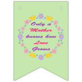 母の日の花と蝶パターン（の模様が）ある バンティングフラッグ (第1の旗)