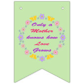 母の日の花と蝶パターン（の模様が）ある バンティングフラッグ (第3の旗)