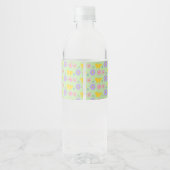 母の日の花と蝶パターン(の模様が)ある ペットボトルラベル (裏面)