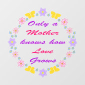 母の日の花と蝶 ウィンドウサイン (シート)