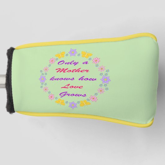 母の日の花と蝶 ゴルフヘッドカバー (正面)