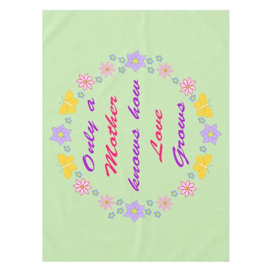 母の日の花と蝶 テーブルクロス (正面)