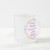 母の日の花と蝶 フロストグラスマグカップ (正面右)