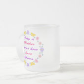 母の日の花と蝶 フロストグラスマグカップ (正面左)