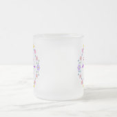 母の日の花と蝶 フロストグラスマグカップ (中央)