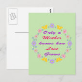 母の日の花と蝶 ポストカード (正面/裏面)