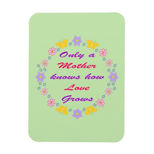 母の日の花と蝶 マグネット (縦)