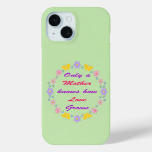 母の日の花と蝶 iPhone 15ケース