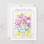 母の日の花のピンクの花束 ノートカード (正面)